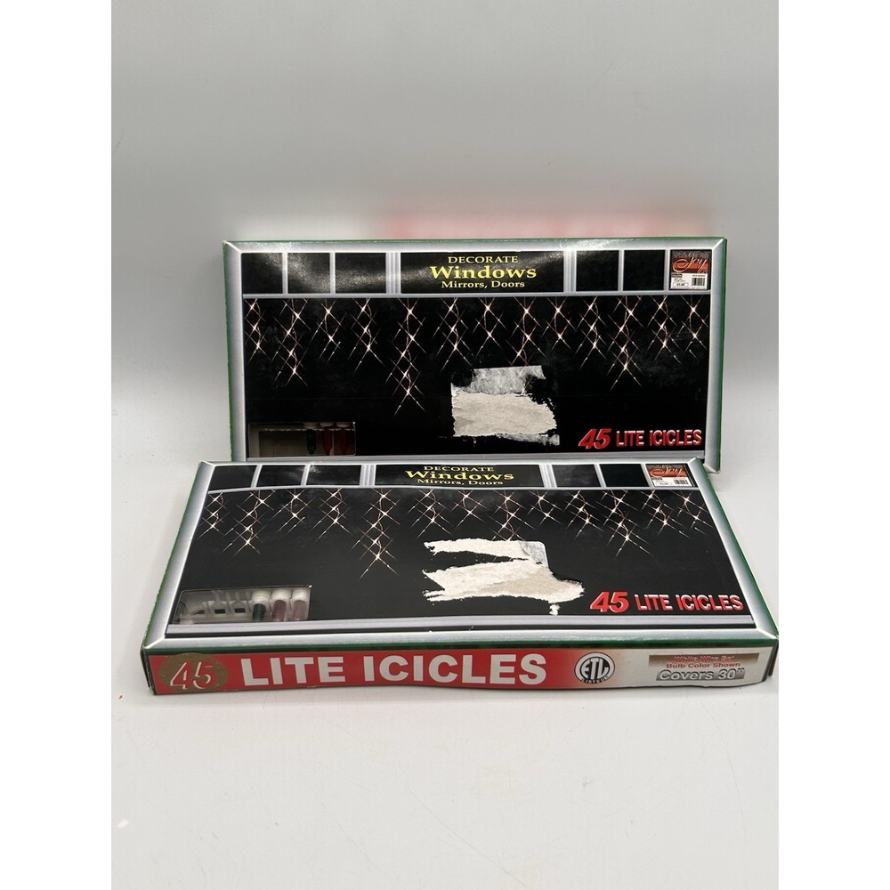 Vintage Holiday Lite 45 Lite Icicles Multicolored Lights Lot Of‎ 2
